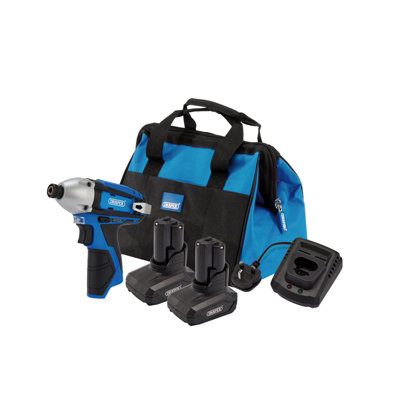 Draper 12V Impact Driver Kit, 2 X 4.0Ah, 1 X Fast Charger, 1 X Tool Bag 30605