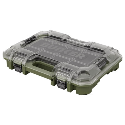 B&Q -  Bunker Load Up Stacking Organiser 45mm Modular Storage With 11 Removable BinsTransparent Lid & Ip65 Dust Water Protection