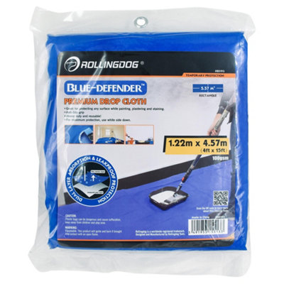 Draper 09664 Rollingdog Blue Defender 8482 Premium Drop Cloth1.2 X 4.5M from B&Q