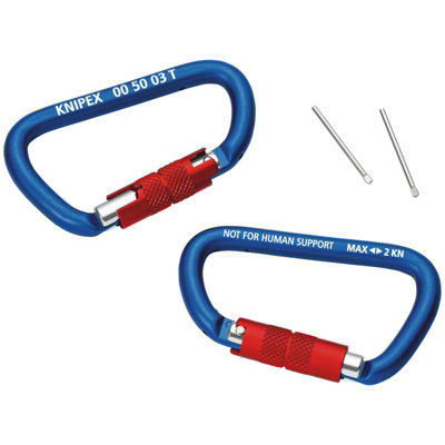 KNIPEX 00 50 03 T BK Carabiner 2 Pieces, 82mm - Image 4
