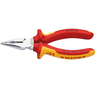 Draper 25158 Knipex 08 26 145 Sb Vde Needle-Nose Combination Pliers,145mm from B&Q