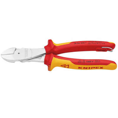 Draper 25626 Knipex 74 06 200 T Bk Vde Insulated High Leverage Diagonal Cutter200mm from B&Q