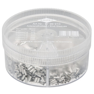 Draper 26156 Knipex 97 99 910 Assortment Boxes With 1900 Non-Insulated Wire Ferrules5 X Wire from B&Q