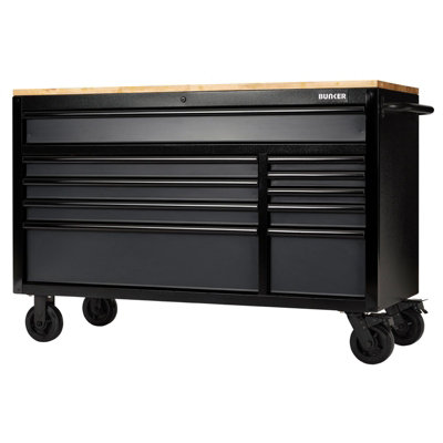 B&Q -  Bunker 10 Drawer Workbench Roller Tool Cabinet56"Grey