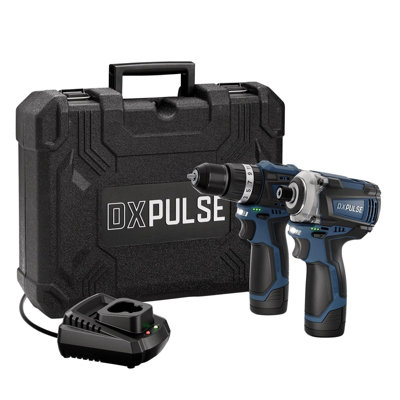 Draper Dxpulse 12V Brushless Combi Drill & Impact Driver Kit1/4" Sq. Dr.2 X 2.0Ah Batteries1 X Charger from B&Q