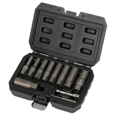 B&Q -  28197 Spiral Type Deep Bolt Extractor Set3/8" Sq. Dr. (11 Piece)