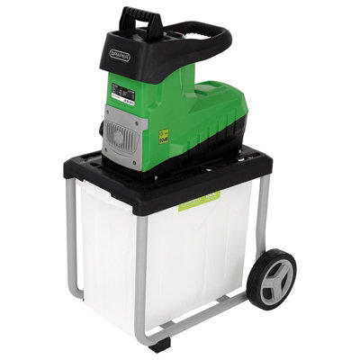 B&Q -  Quiet Garden Shredder,low Speed High,torque Blade45mm Cutting Capacity60L Collection Box & Reverse Function