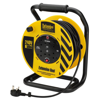 B&Q -  Defender 4-Way Industrial Trade Cable Extension Reel50M
