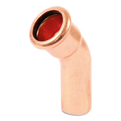 Plumbright Copper Press-Fit Fitting 45 Degree Street Elbow 22mm 6040M.22B from B&Q
