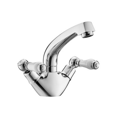 Iflo Torno Traditional Basin Mixer Tap Dual Levers from B&Q