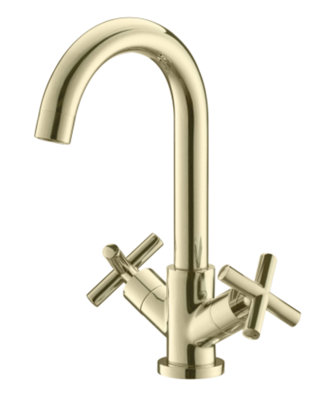 Iflo Calm Basin Mixer TapBrushed Brass from B&Q