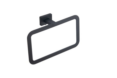 B&Q -  Quebec Black Bathroom Towel Ring