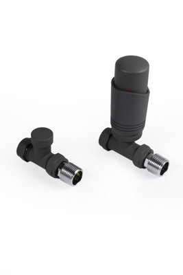 Plumbright Anthracite Straight Trv And Lockshield T0309Sa from B&Q
