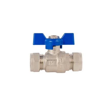 Plumbright T Bar Ball Valve Cxc Blue 15mm B17815 from B&Q
