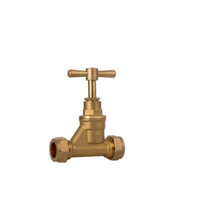 Plumbright Stop Tap 15mm Cxc Brass  S20215 from B&Q