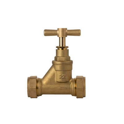 Plumbright Stop Tap 22mm Cxc Brass  S20222 from B&Q