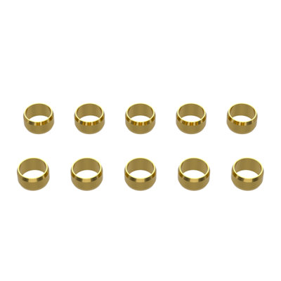 Plumbright 10mm Brass Olives 10 Pack Cl35032H049G0 from B&Q