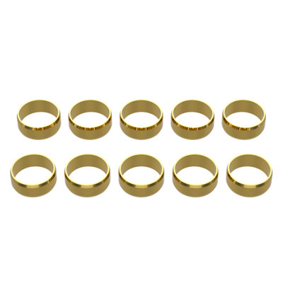 Plumbright 15mm Brass Olives 10 Pack Cl35032H050G0 from B&Q