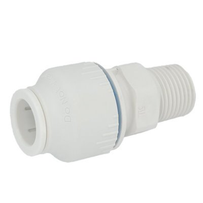 Plumbright White Plastic Push-Fit 15mm X 1/2" Bspt Male Connector Srmc6764M from B&Q
