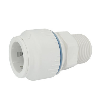 Plumbright White Plastic Push-Fit 28mm X 1" Bspt Male Connector Srmc6701M from B&Q