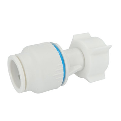 Plumbright White Plastic Push-Fit 22mm X 3/4" Bsp Tap Swivel Union Connector Spsu6745M from B&Q