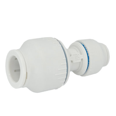Plumbright White Plastic Push-Fit 15 X 10mm Reducing Straight Coupler Spu6761M from B&Q