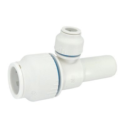 Plumbright White Plastic Push-Fit 22 X 22 X 10mm Tube Tee Union Sptt67441M from B&Q