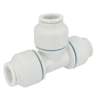 Plumbright White Plastic Push-Fit 15mm Equal Tee Spt67666M from B&Q