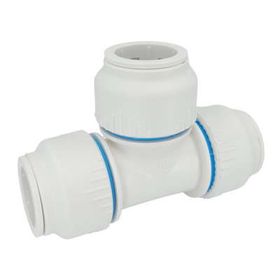 Plumbright White Plastic Push-Fit 28mm Equal Tee Spt67000M from B&Q