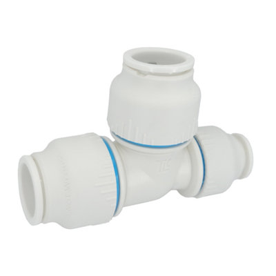 Plumbright White Plastic Push-Fit 22 X 15 X 22mm Reducing Tee Spt67464M from B&Q
