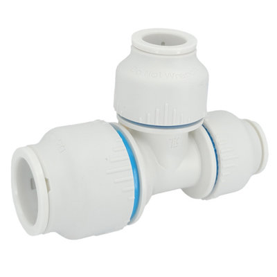Plumbright White Plastic Push-Fit 22 X 15 X 15mm Reducing Tee Spt67466M from B&Q