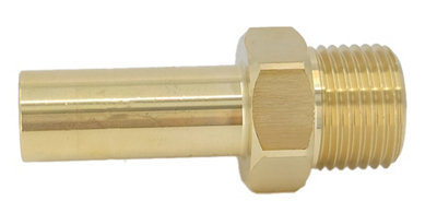 Plumbright White Plastic Push-Fit 15mm X 1/2" Bsp Brass Male Stem Adaptor Dzr Sbmsa6764M from B&Q