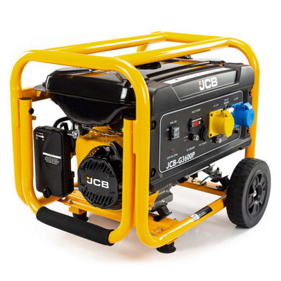 Jcb 3.6Kw / 4.5Kva Petrol Site Generator 115V / 230V 7.5Hp 224Cc Jcb EngineRecoil Pull Start Jcb-G3600P from B&Q