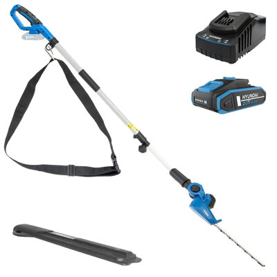 Hyundai Power Products Unisex Blue Hyundai 20V Cordless Long Reach Pole Hedge Trimmer Battery & Charger In Size 20 - Image 5