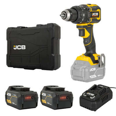 Jcb Pro Cordless Combi Drill Set 2 5Ah Batteries & Charger Electric Screwdriver 18V 75Nm2 Speed23+3 Positions & 13mm Keyless from B&Q