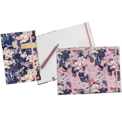 Zara Floral A5 Notebook With Elastic Closure Ruled Lined Paper Journal School Office Writing Stationery Gift For Her from B&Q