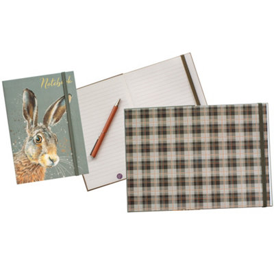 Cedar & Sage Hare A5 Notebook With Elastic Closure Ruled Lined Paper Journal School Office Writing Wildlife Gift from B&Q