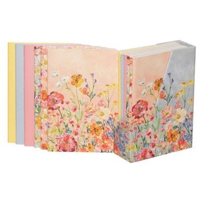 Pack Of 6 A6 Saffron Floral Notebooks Ruled Lined Paper Mini Journal School Office Writing Stationery Gift For Her from B&Q
