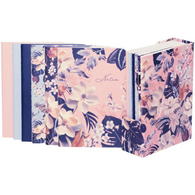 Pack Of 6 A6 Zara Floral Notebooks Ruled Lined Paper Mini Journal School Office Writing Stationery Gift For Her from B&Q