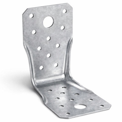 B&Q -  90mm X 90mm X 60mm X 1.5mmPack Od 2Lbs90Galvanised Heavy Duty Angle Bracket Double Reinforced For Wood ConcreteL13E