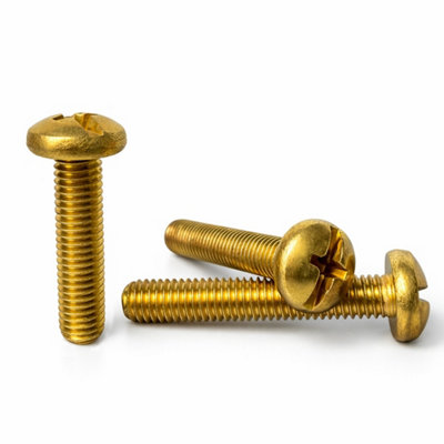 Screws City M3 (3mm X 8mm)Pack Of 50Din 7985Brass Phillips Pan Head Machine ScrewsE03C from B&Q