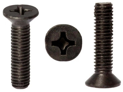 Screws City M6 (6mm X 25mm)Pack Of 50Din 965Black Zinc Flake Phillips Countersunk Machine Screws Flat Head SteelH14B from B&Q