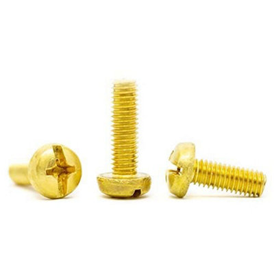 Screws City M3 (3mm X 12mm)Pack Of 50Din 7985Brass Phillips Pan Head Machine ScrewsE03C from B&Q