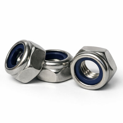 Screws City M4 (4mm)Pack Of 100Din 985Marine Grade A4 Nylock Nuts Nylon Insert Locking NutsA02B from B&Q