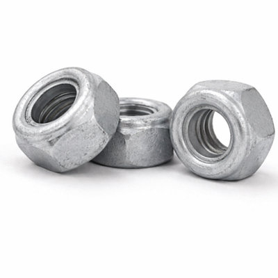 Screws City M10 (10mm)Pack Of 50Din 985Silver Zinc Flake Nylock Nuts Nylon Insert Locking NutsN06E from B&Q