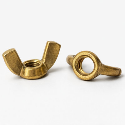 Screws City M6 (6mm)Pack Of 10An 93Brass Wing Nuts Butterfly Nut ThumbA07D/2 from B&Q