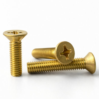 Screws City M4 (4mm X 20mm)Pack Of 100Din 965Brass Phillips Countersunk Machine Screws Metric Flat Head SteelE03D from B&Q