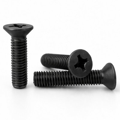 Screws City M5 (5mm X 10mm)Pack Of 100Din 965Black Zinc Flake Phillips Countersunk Machine Screws Flat Head SteelH14B from B&Q