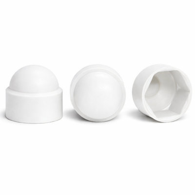 Screws City M4 (7mm Wrench)Pack Of 20An 283White Plastic Nut And Bolt Protective Hexagonal Coupling Dome Cover CapsA07B/1 from B&Q