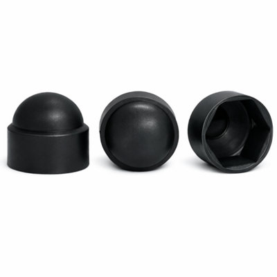 Screws City M4 (7mm Wrench)Pack Of 20An 283Black Plastic Nut And Bolt Protective Hexagonal Coupling Dome Cover CapsA07C/1 from B&Q